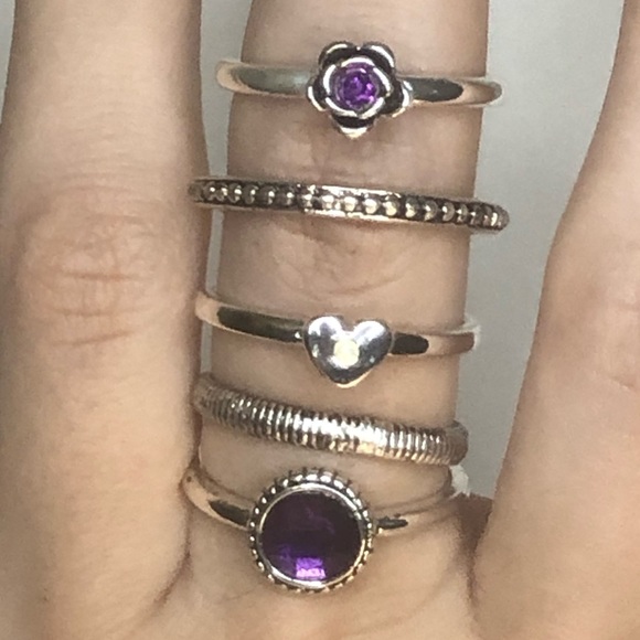 Avon Purple Chic Stackable Ring Set - Picture 2 of 3
